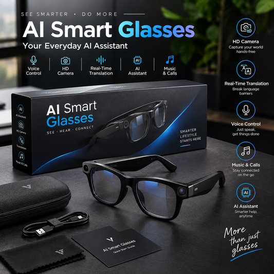AI Smart Glasses with 8MP Camera
