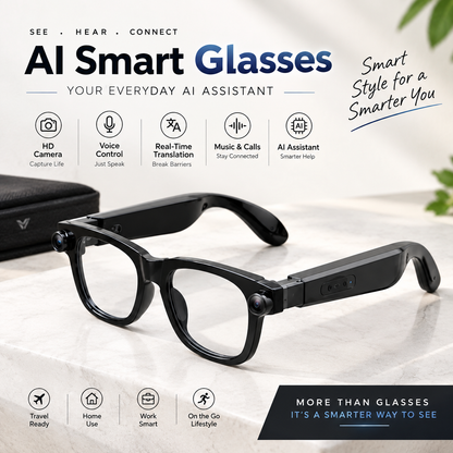 AI Smart Glasses with 8MP Camera